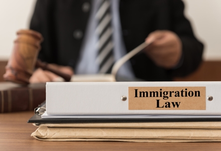 immigration lawyer at his desk